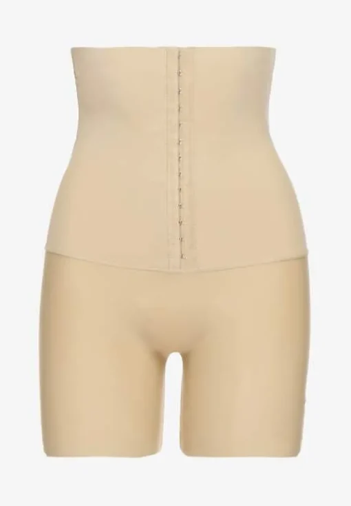 Beżowa Bielizna modelująca Majtki High Waist z Efektem Push Up Lunavera