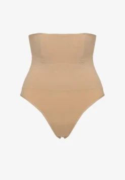 Beżowa Bielizna modelująca Majtki Typu Figi High Waist Salanovia