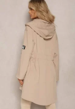 Beżowa Kurtka Wiatrówka Oversize Palishe