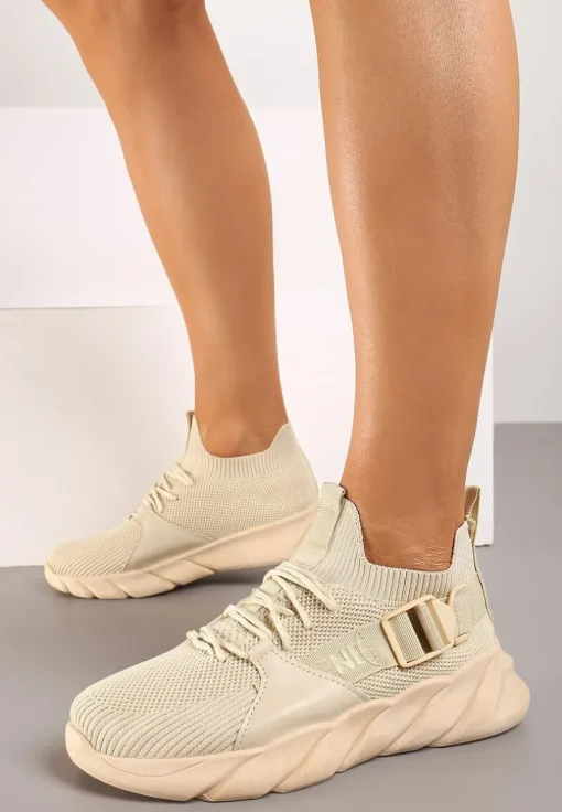Beżowe Buty Sportowe Aphrasio