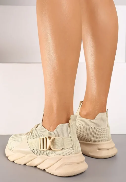 Beżowe Buty Sportowe Aphrasio