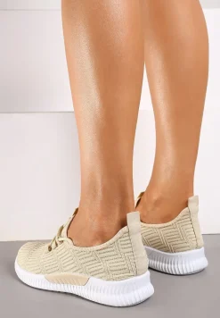 Beżowe Buty Sportowe Pudina