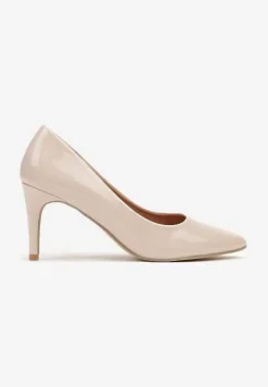 Beżowe Czółenka na Szpilce w Klasycznym Stylu Naolita
