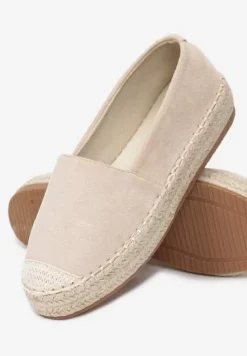Beżowe Espadryle na Plecionej Podeszwie Sirelora