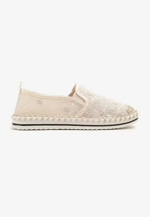 Beżowe Espadryle z Ozdobną Plecionką Eranoria