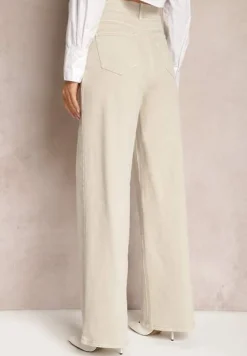 Beżowe Jeansy Szerokie Phririope