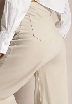 Beżowe Jeansy Szerokie Phririope