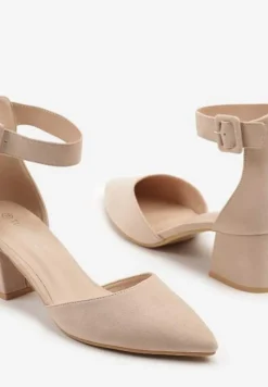 Beżowe Klasyczne Czółenka na Słupku Jenariela