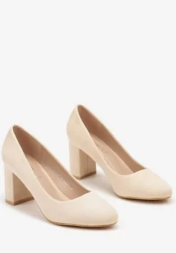 Beżowe Klasyczne Czółenka na Słupku Iranea