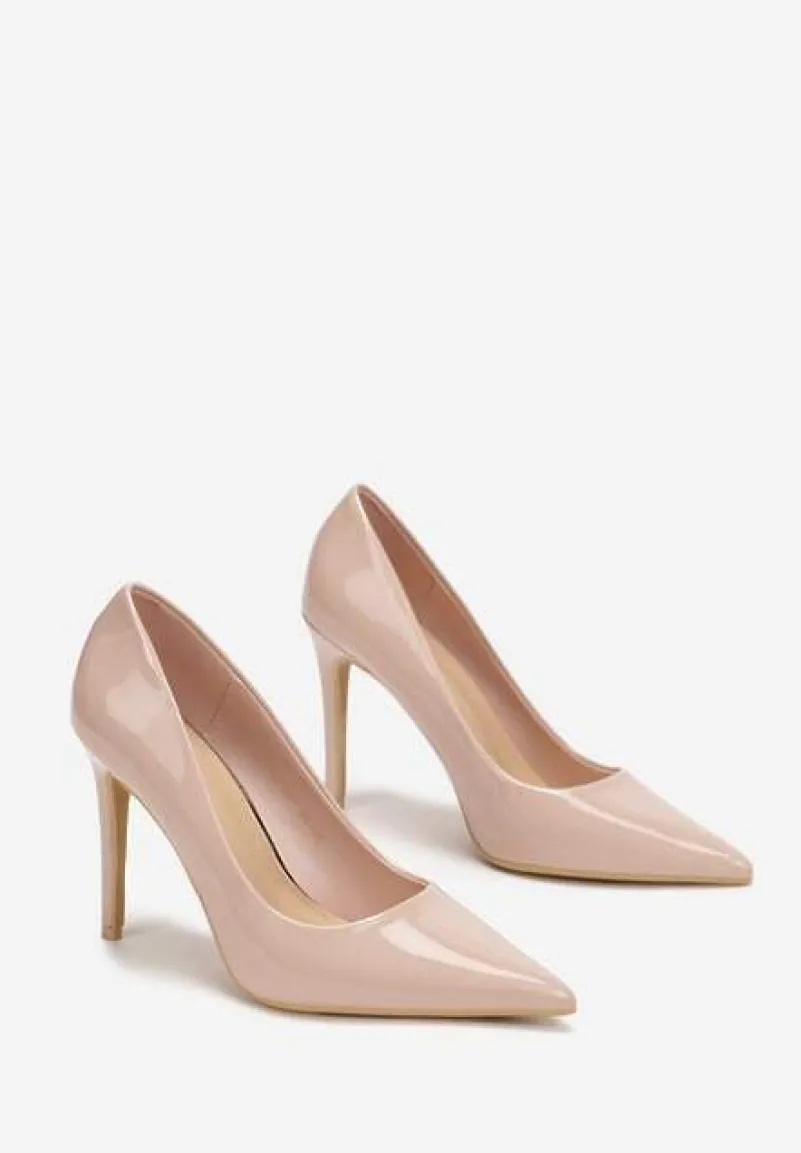 Beżowe Klasyczne Szpilki ze Szpiczastym Noskiem Rtivime