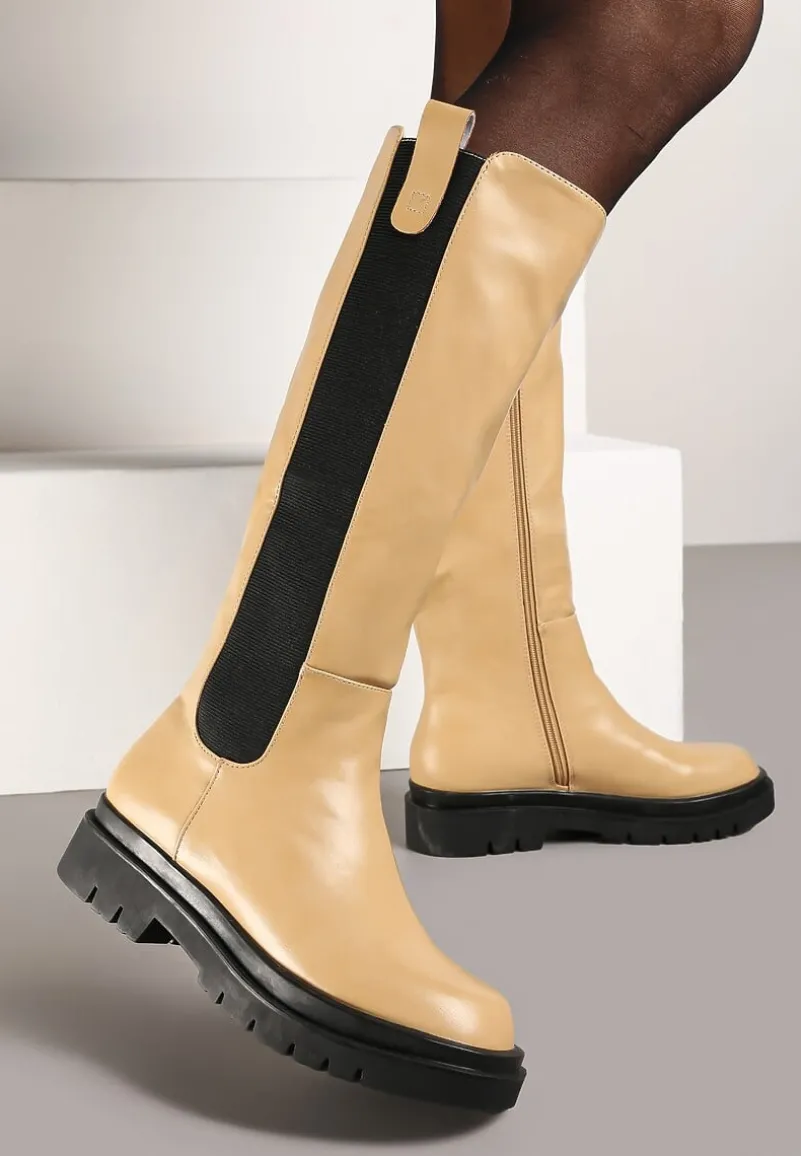 Beżowe Kozaki Soloene