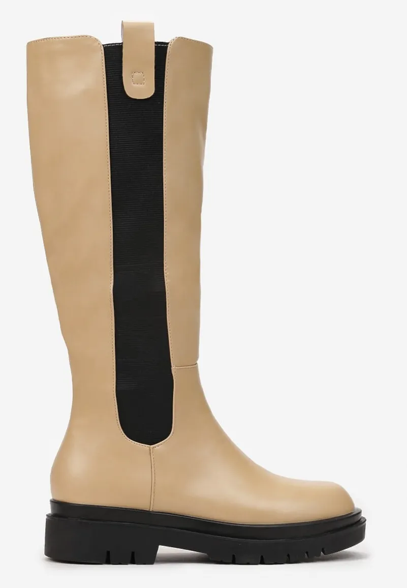 Beżowe Kozaki Soloene