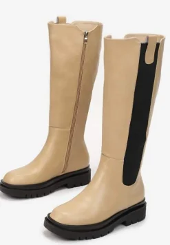 Beżowe Kozaki Soloene