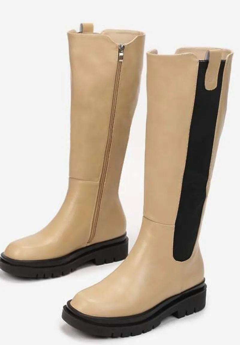 Beżowe Kozaki Soloene