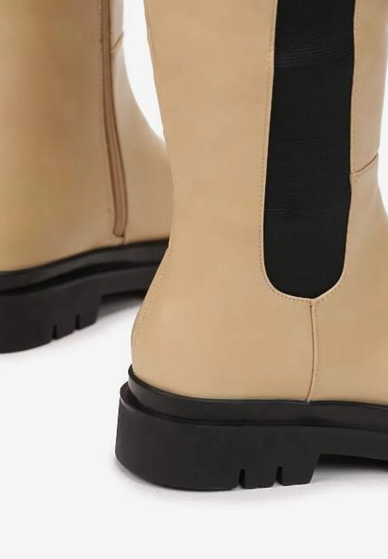 Beżowe Kozaki Soloene