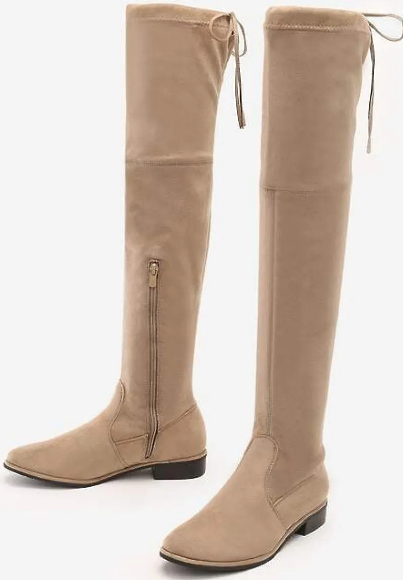 Beżowe Kozaki Sorry Not Sorry