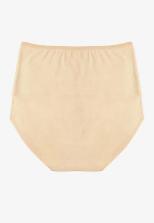 Beżowe Modelujące Majtki z Bawełny High Waist Nilionea