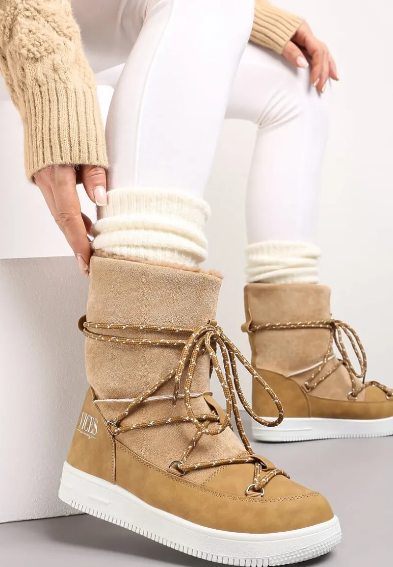 Beżowe Śniegowce Night Magic