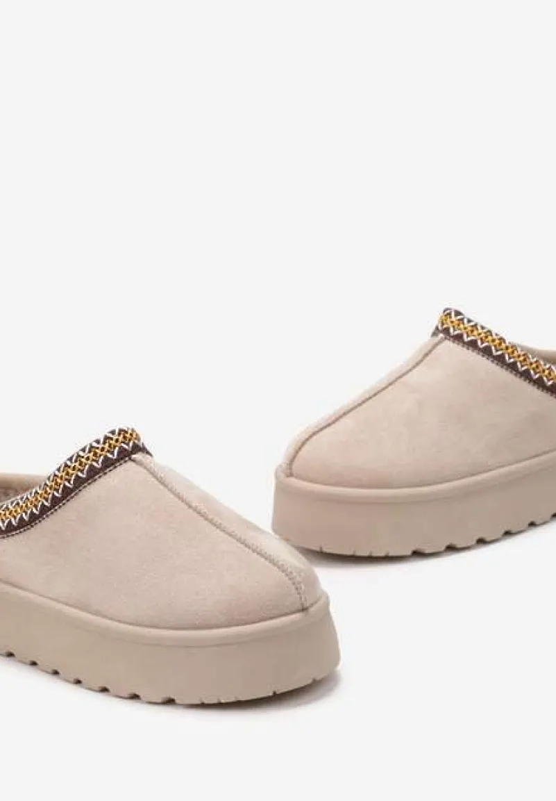 Beżowe Śniegowce przed Kostkę na Platformie Tudra