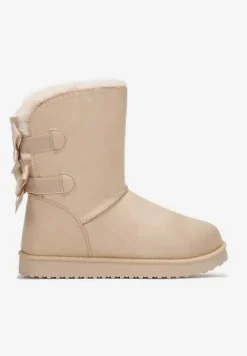 Beżowe Śniegowce z Kokardkami Chami