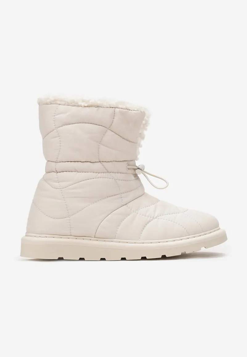 Beżowe Śniegowce ze Ściągaczem i Ozdobnym Barankiem Tytusore