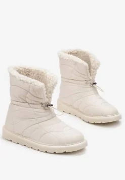 Beżowe Śniegowce ze Ściągaczem i Ozdobnym Barankiem Tytusore