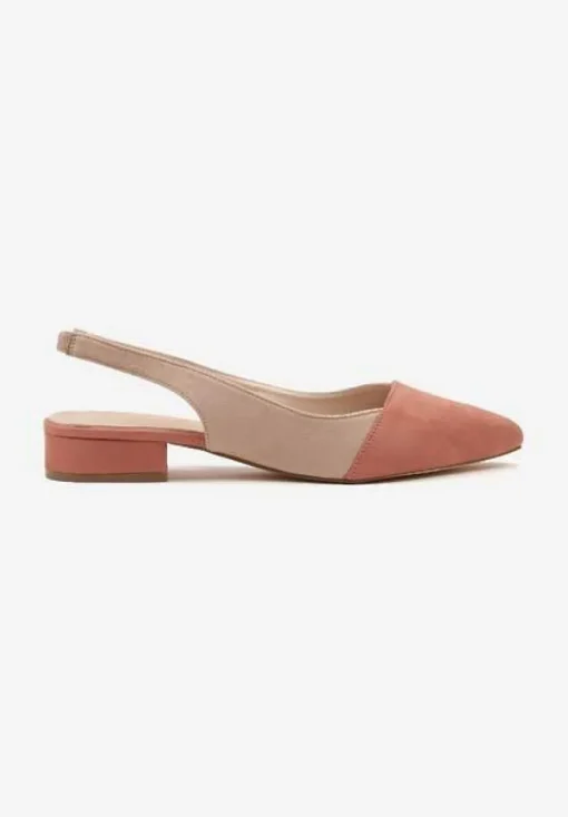 Beżowe Sandały Typu Slingback z Wkładką ze Skóry Naturalnej Galindena
