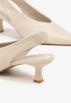 Beżowe Sandały Vices na Kaczuszce Typu Slingback Liluriela