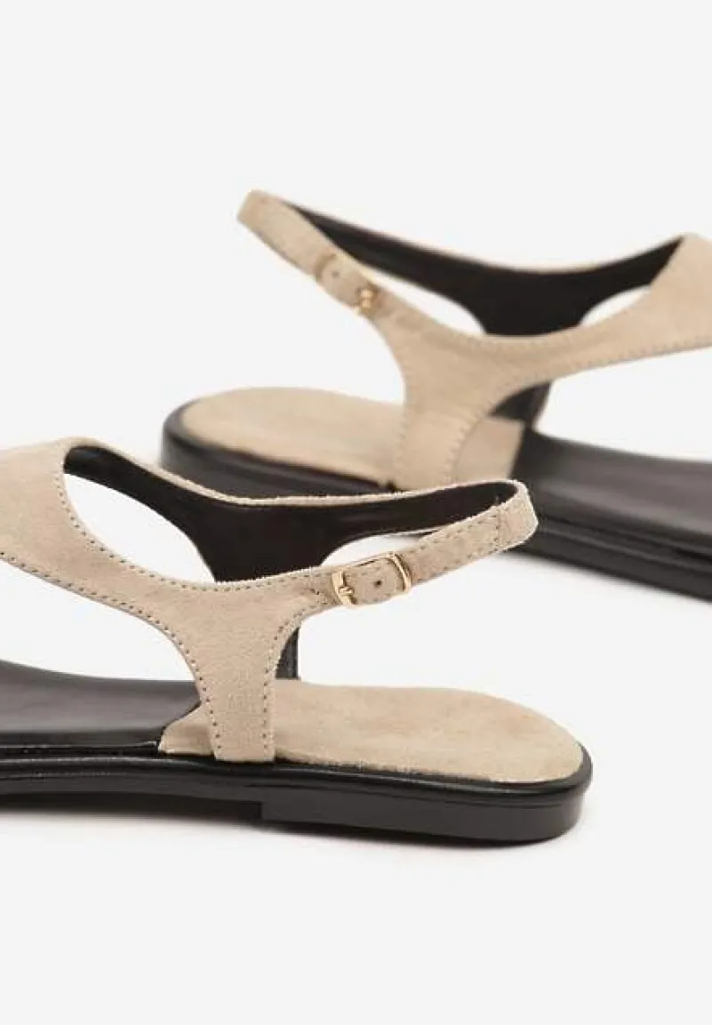 Beżowe Sandały Vices o Fasonie Japonek Meramira