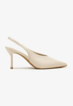 Beżowe Sandały Vices Slingback na Obcasie Tilarina