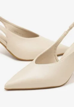 Beżowe Sandały Vices Slingback na Obcasie Tilarina