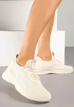Beżowe Siateczkowe Buty Sportowe Sneakersy Ulinoria