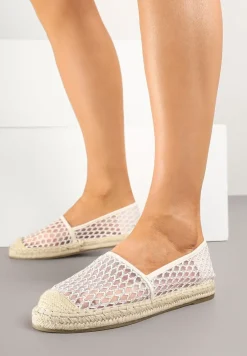 Beżowe Siateczkowe Espadryle na Podeszwie z Plecionki Setariva