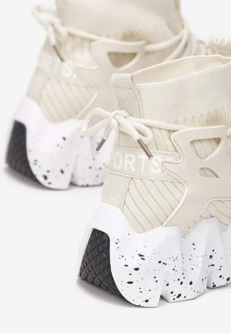 Beżowe Sneakersy Chrysialla