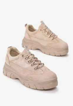 Beżowe Sneakersy Farwynn