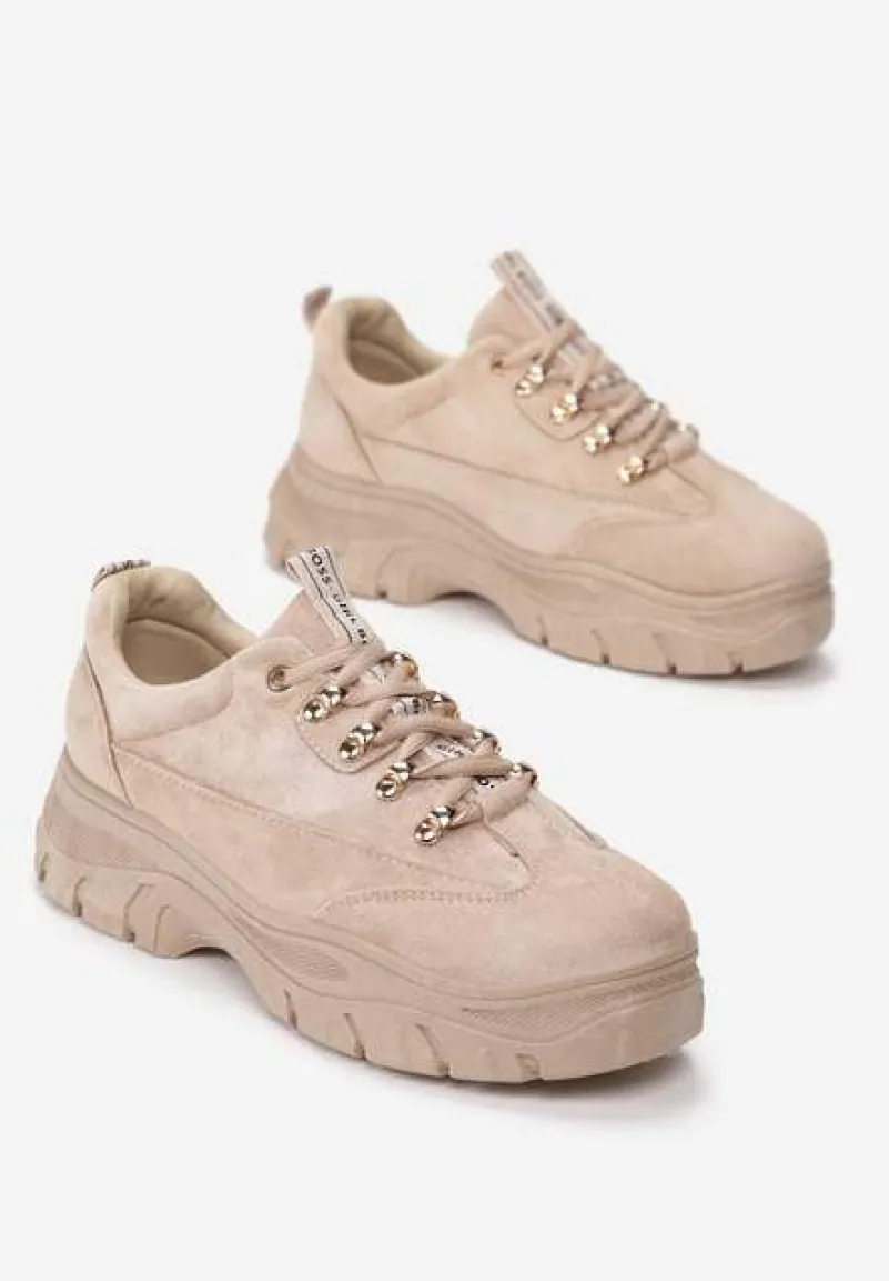 Beżowe Sneakersy Farwynn
