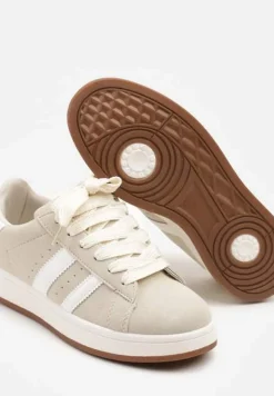 Beżowe Sneakersy Ozdobione Paskami Dolirenna