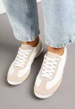 Beżowe Sneakersy z Geometrycznym Wzorem Zoloti