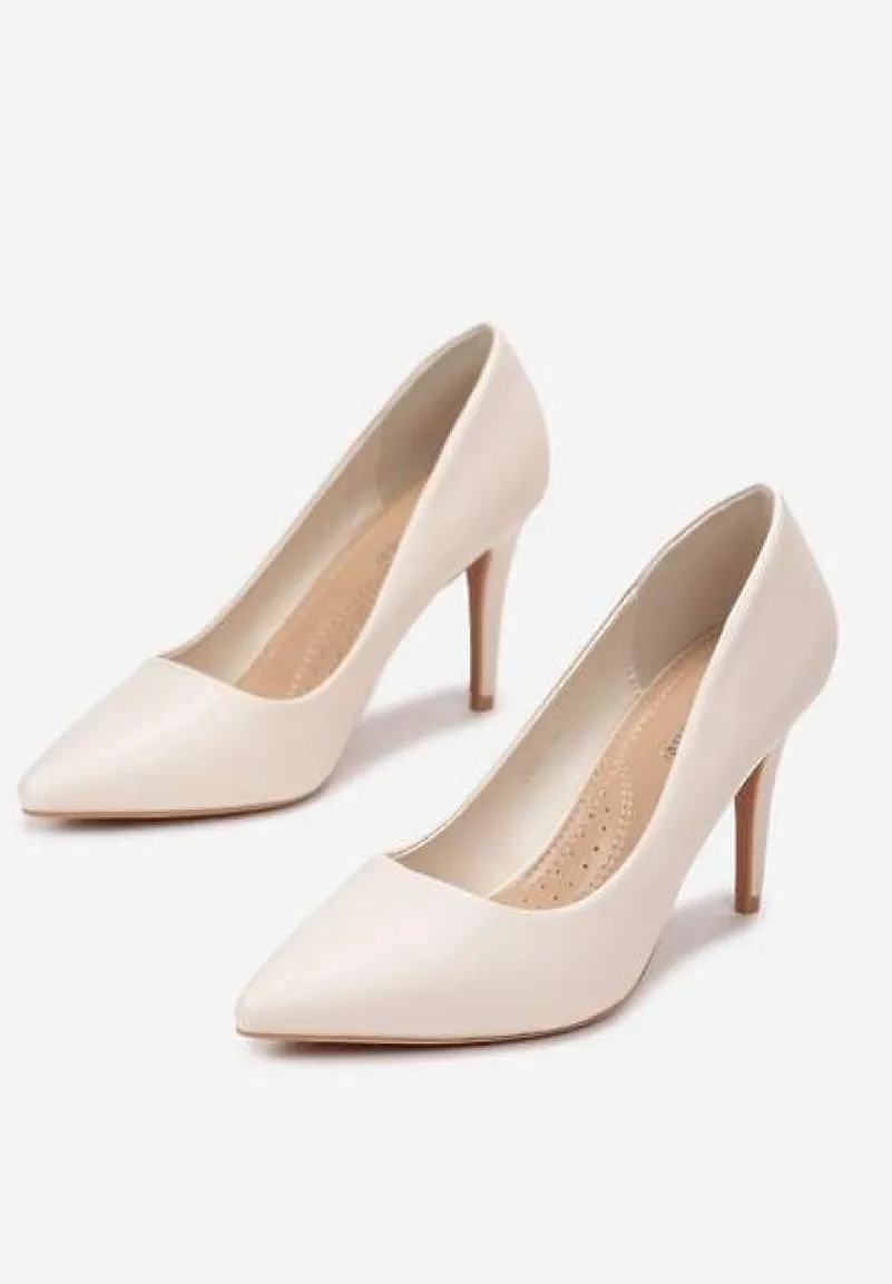 Beżowe Szpilki Ampamia