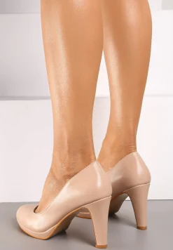 Beżowe Szpilki na Platformie Xamla