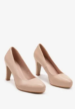 Beżowe Szpilki na Platformie Xamla