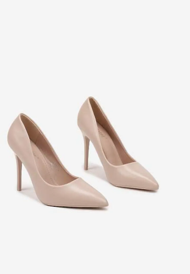 Beżowe Szpilki o Eleganckim Fasonie ze Szpiczastym Noskiem Eleaphina