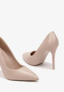 Beżowe Szpilki o Eleganckim Fasonie ze Szpiczastym Noskiem Eleaphina