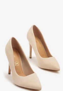 Beżowe Szpilki Vices z Wkładką ze Skóry Naturalnej Innatia