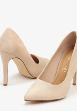 Beżowe Szpilki Vices z Wkładką ze Skóry Naturalnej Innatia