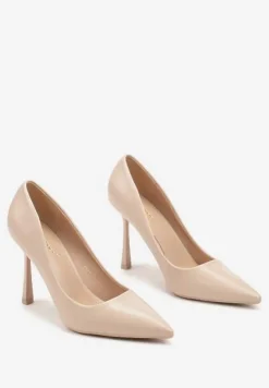 Beżowe Szpilki w Eleganckim Stylu ze Szpiczastym Noskiem Galadi