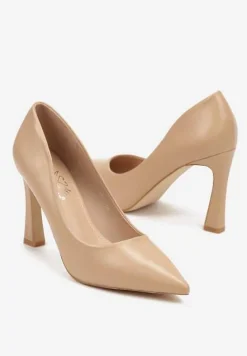 Beżowe Szpilki ze Szpiczastym Noskiem Baleria