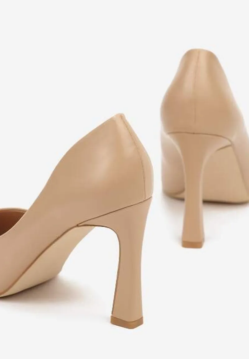 Beżowe Szpilki ze Szpiczastym Noskiem Baleria