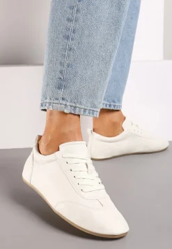 Beżowe Tenisówki bez Zdobień z Ekoskóry Verillis