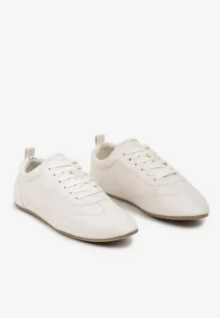 Beżowe Tenisówki bez Zdobień z Ekoskóry Verillis